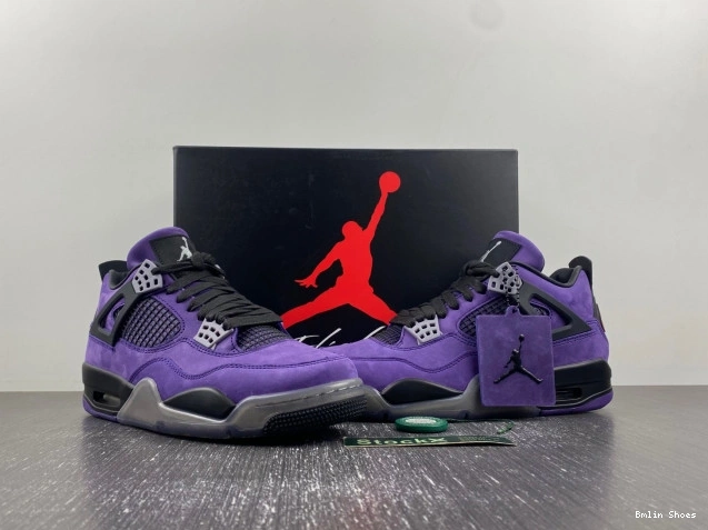 Bmlin Shoes Scott 4 Jordan x Purple Suede Travis Air 0819